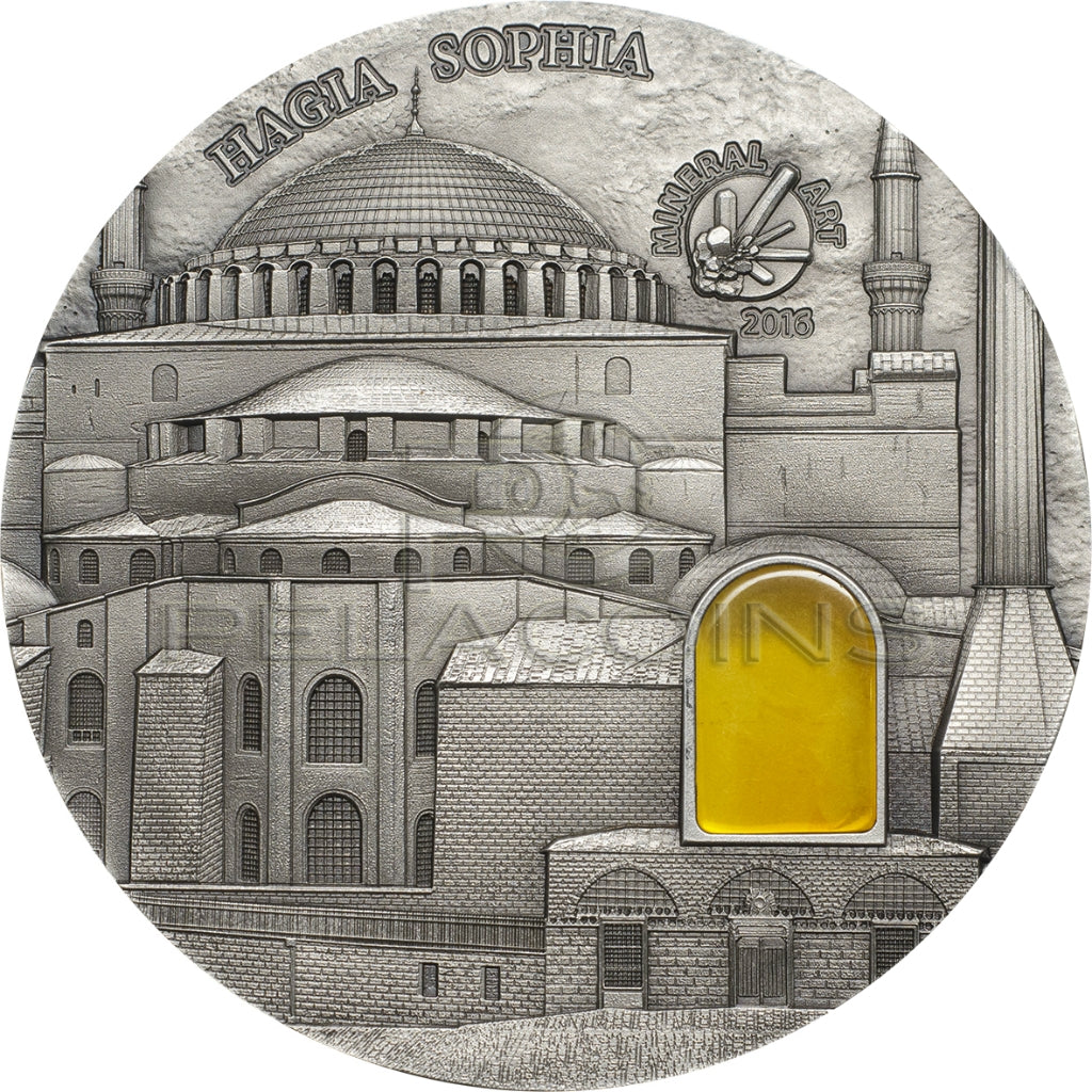 Palau 2016 10$ Mineral Art - Hagia Sophia Istanbul 2oz