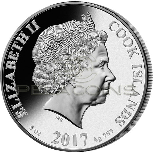 Cook Islands 2017 25$ 2 colored Mother of Pearl - 200th anniversary of the invention of the bicycle 5oz