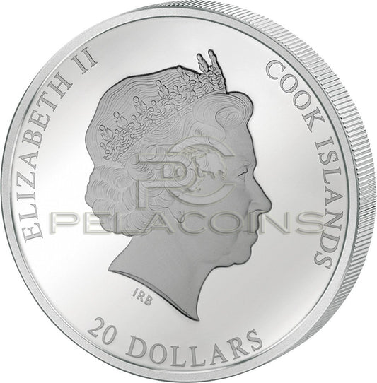 Cook Islands 2017 20$ Masterpieces of Art - Shen Quan 3oz