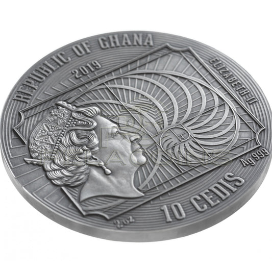 Ghana 2019 10 Cedis Leonardo Da Vinci 2oz