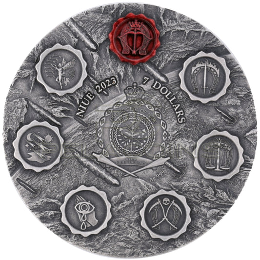 Niue 2023 7 Dollars Seven Seals of the Apocalypse - White Horse 3oz