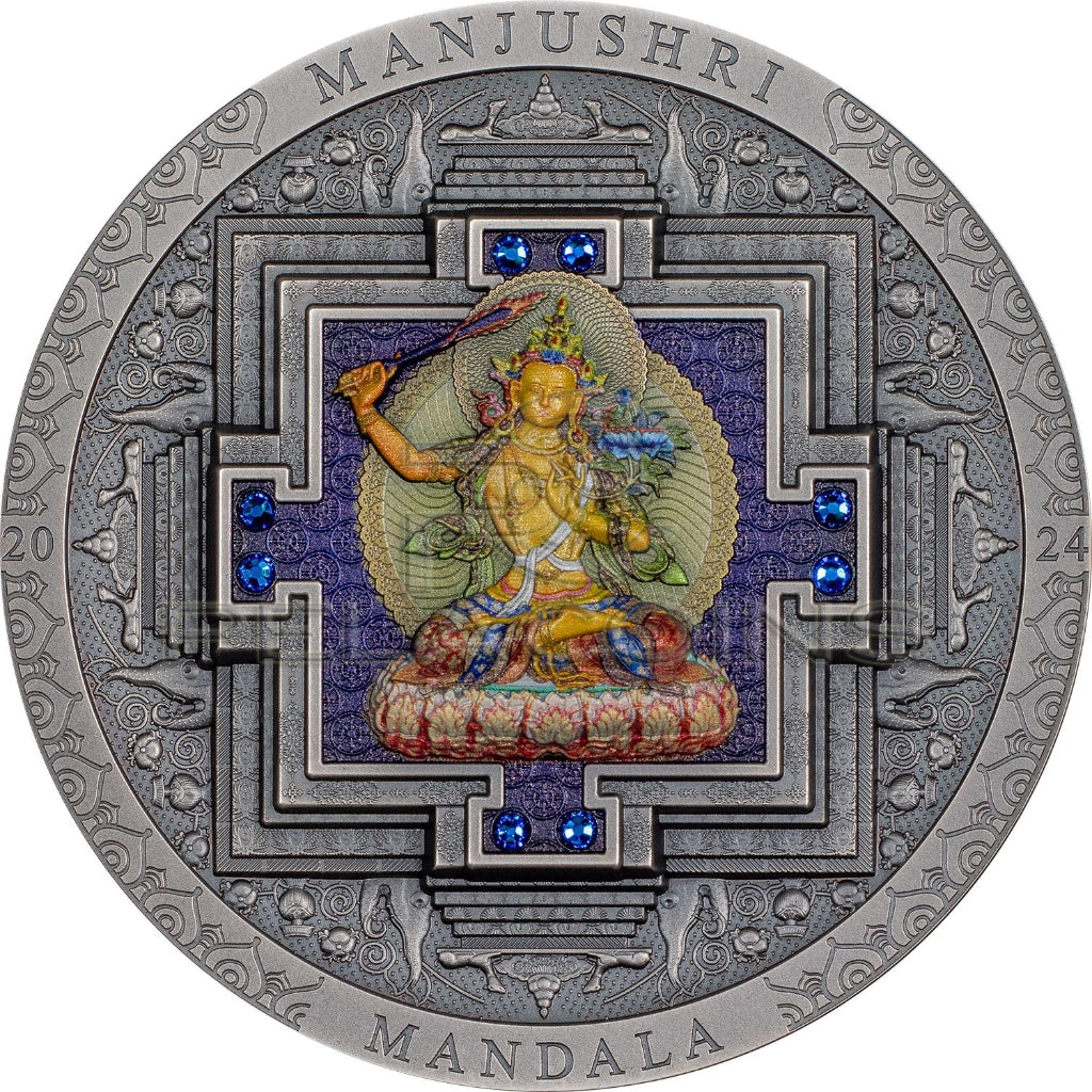 Mongolia 2024 2000 Togrog MANJUSHRI MANDALA Archeology Symbolism color 3oz