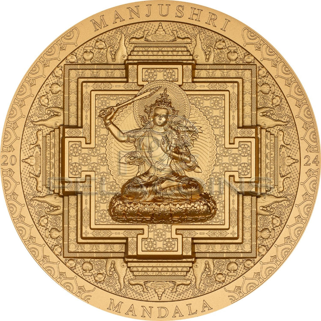 Mongolia 2024 2000 Togrog MANJUSHRI MANDALA Archeology Symbolism gilding 3oz