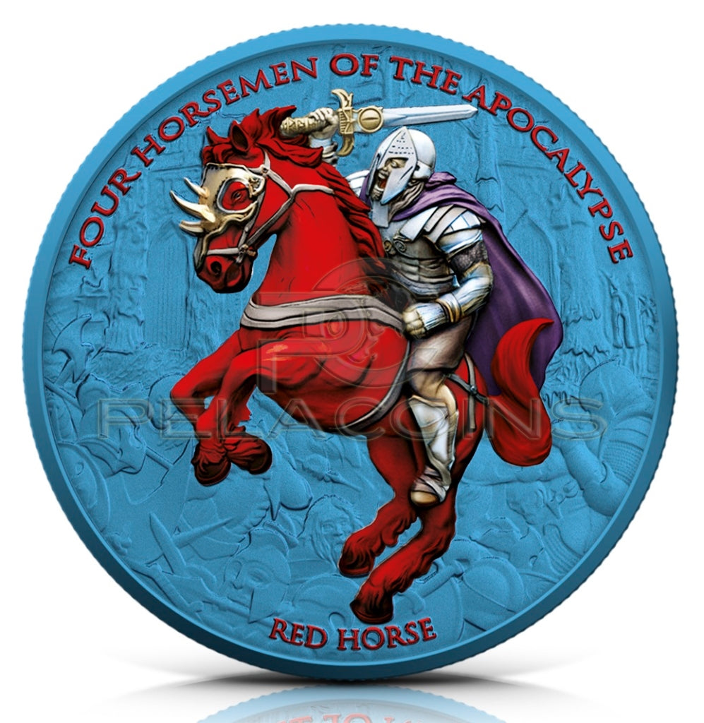 Carpathians 2024 5 Thalers Four Horsemen of Apocalypse - Red Horse Space Colored 1oz