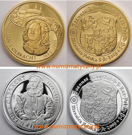 Koronowani Królowie Polski - Jan Olbracht (1492-1501) - blister numizmatyka, 2009