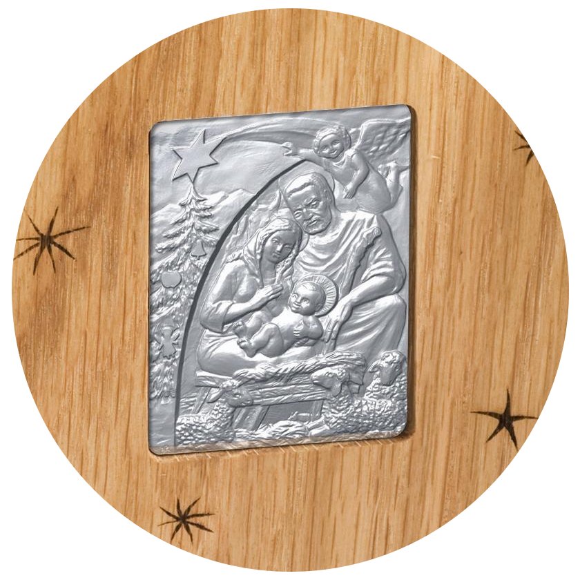 Święta Rodzina - medal srebrzony, oksydowany