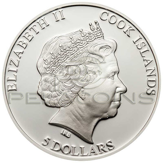 Cook Islands 2012 5$ Cherry Blossom in Cloisonné