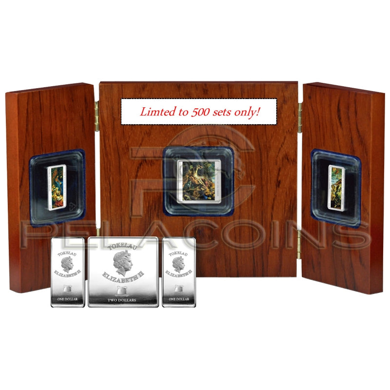 Tokelau 2012 2$ + 2 x 1$ The Resurrection of Christ Triptych