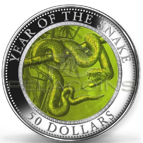 Cook Islands 2013 50$ Mother of Pearl - Year of the Snake 5oz