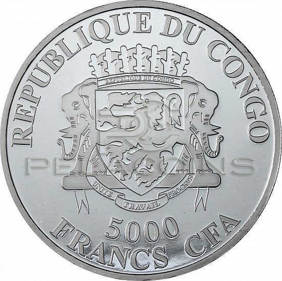 Congo 2013 5000 Francs CFA African Lion 4oz