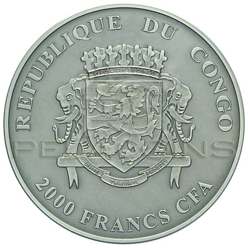 Congo 2013 2000 Francs Natures Eyes - Amur Leopard 2oz