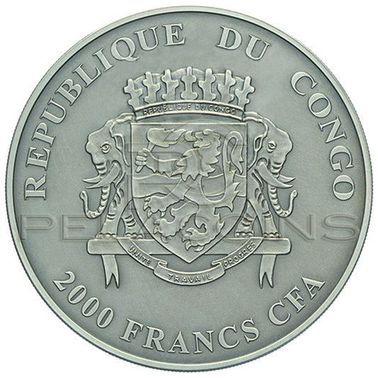 Congo 2013 2000 Francs Natures Eyes - Amur Leopard 2oz