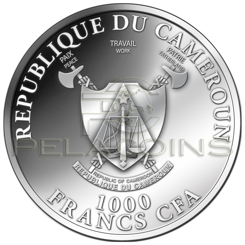 Kamerun 2013 1000 Francs Leopard colored - Big Five 1oz