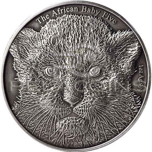 Burundi 2014 5000 Francs The African Baby Five - Baby Leopard Antique finish