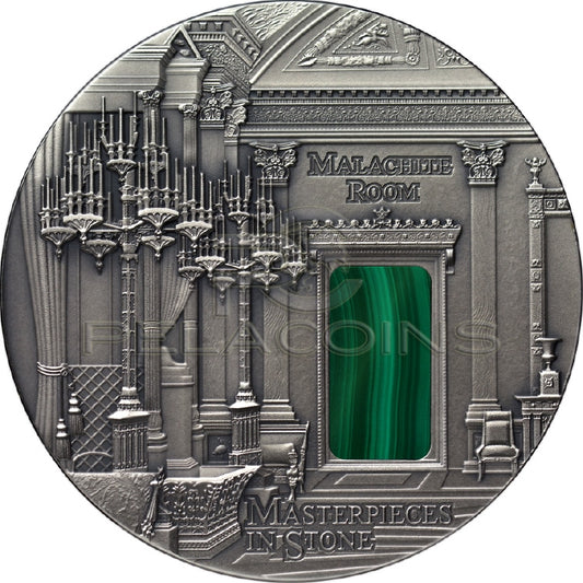 Fiji 2013 10$ Masterpieces of Stone - Malachite Room 3oz