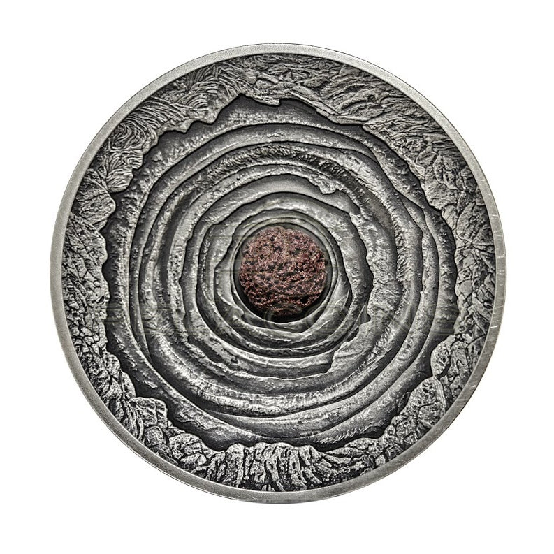 Niue Island 2014 2$ Erta Ale - Volcano 2oz z prawdziwą lawą