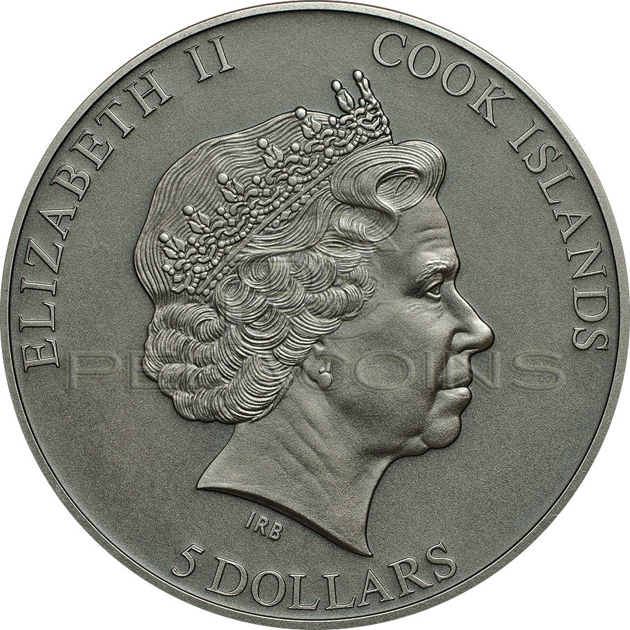 Cook Islands 2015 5$ Narwal - Proof Horn 1oz