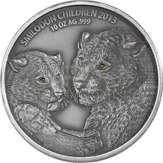 Burkina Faso 2013 5000 Francs Smilodon Children Real Eye Saber 10oz