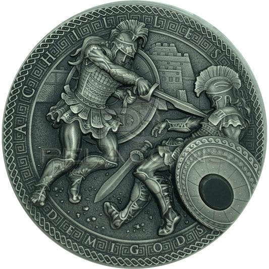 Niue Island 2017 2$ Demigods Series - Achilles with Hematit stone 2oz