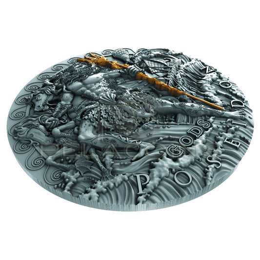 Niue Island 2018 2$ Gods Series - Poseidon 2oz