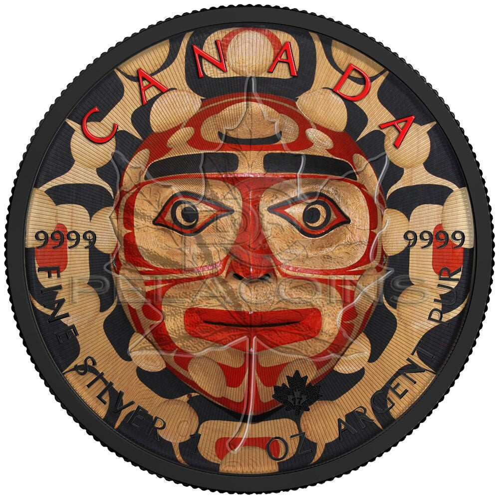 Canada 2017 5$ Maple Leaf - Native Art Moon Ruthenium plated 1oz