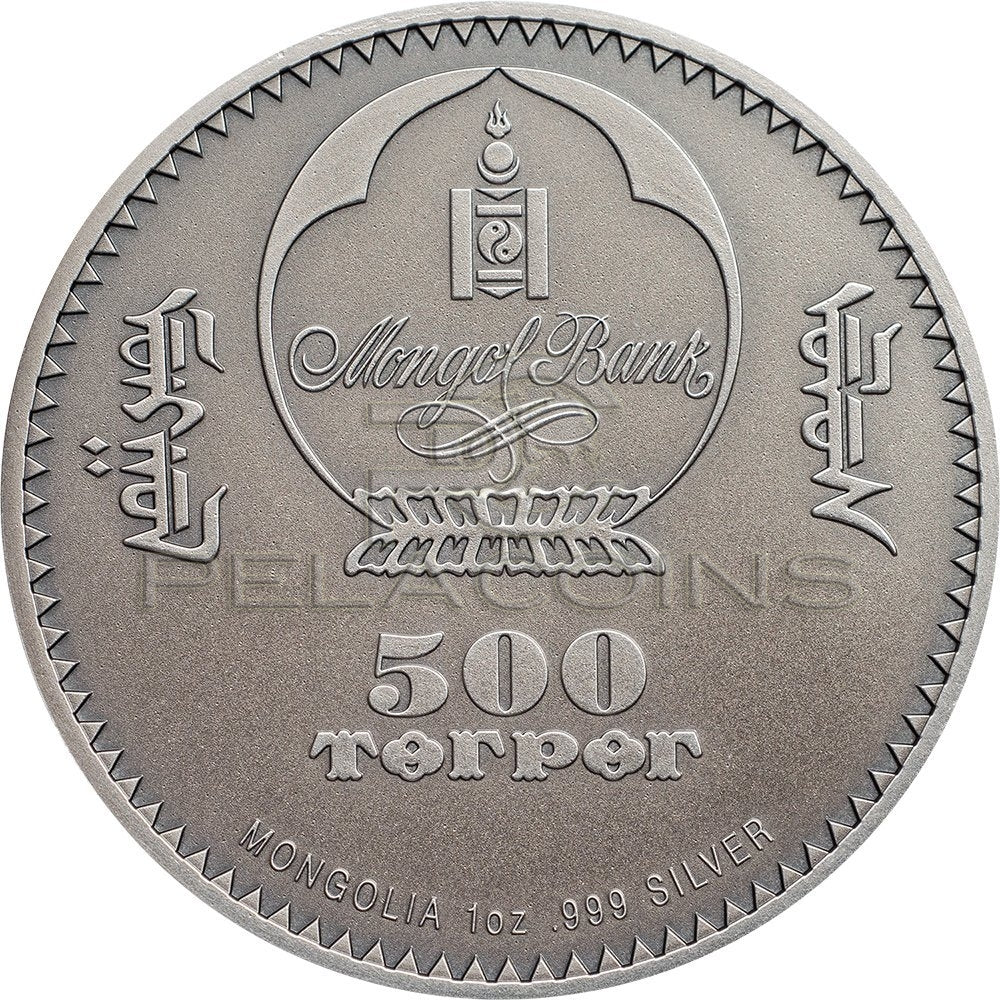 Mongolia 2018 500 Togrog Wildlife Protection - Wild Boar 1oz