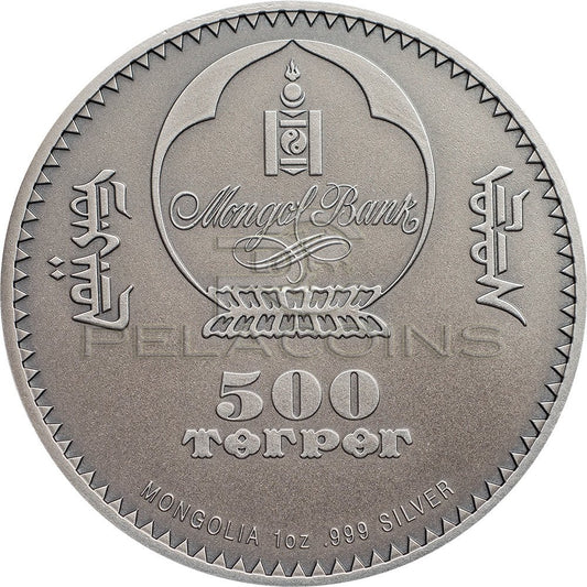 Mongolia 2018 500 Togrog Wildlife Protection - Wild Boar 1oz