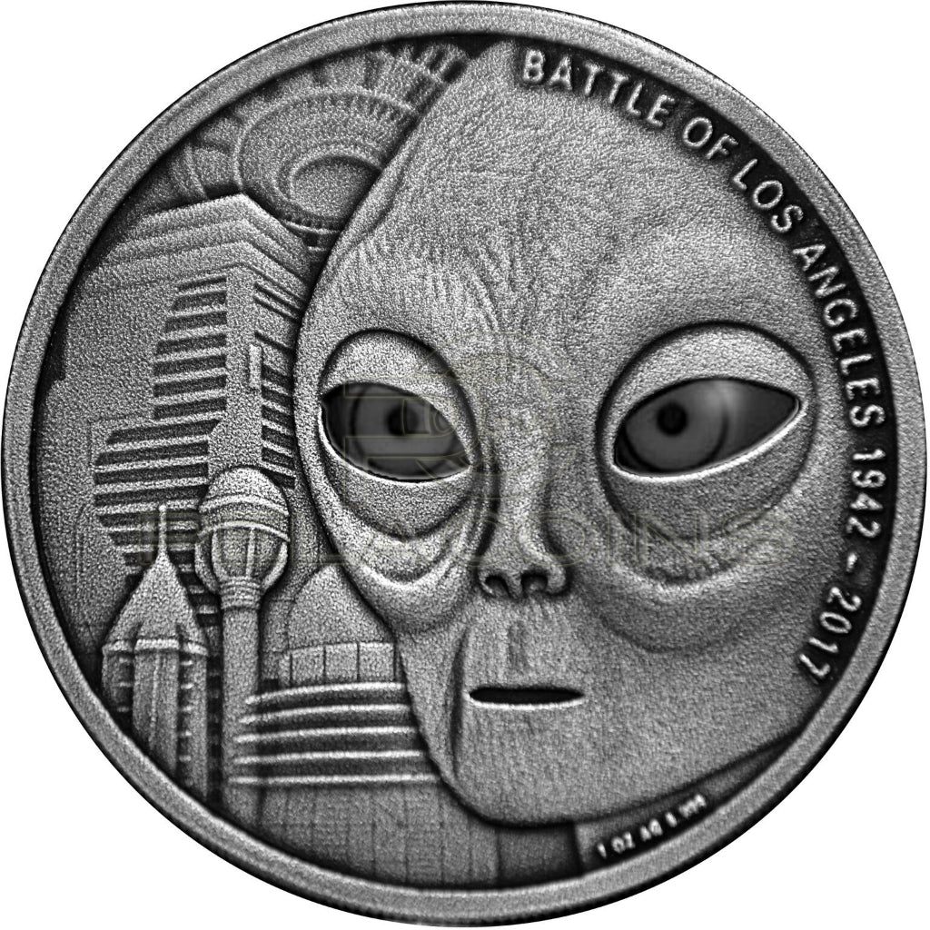 Burkina Faso 2017 1000 Francs Battle of Los Angeles 1942-2017 - real eye effect 1oz