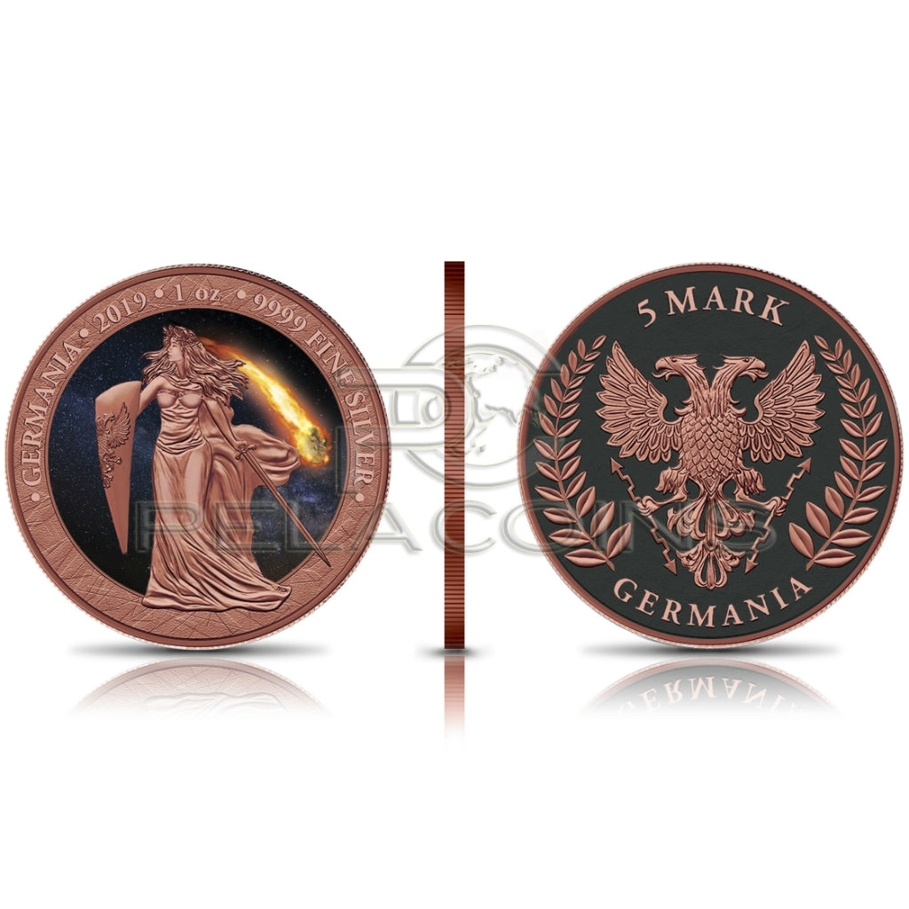 Germania 2019 5 Mark Moldavite Meteorite Germany 1oz Silver Coin