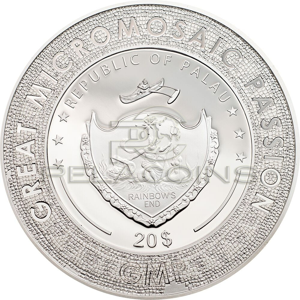 Palau 2019 20$ GIRL PEARL EARRING Vermeer Great Micromosaic Passion 3oz