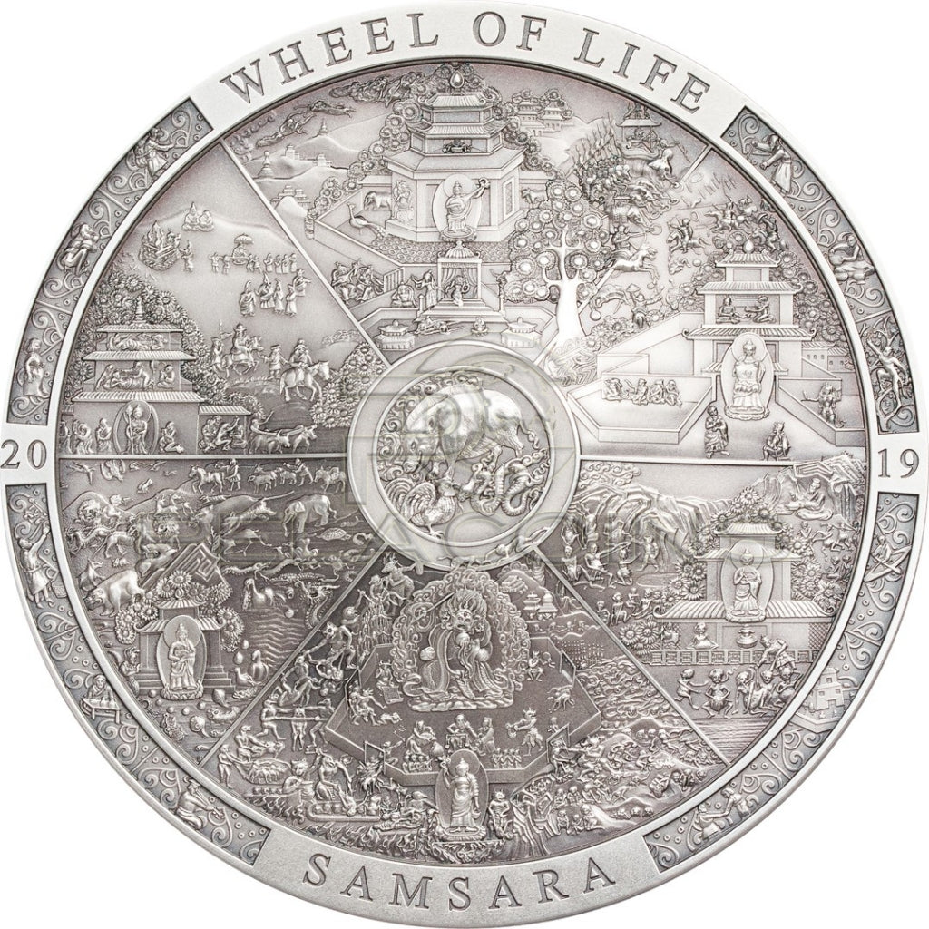 Cook Islands 2019 20$ Samsara Wheel of Life - Archeology & Symbolism 3oz