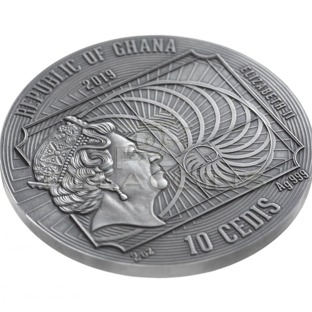 Ghana 2019 10 Cedis Leonardo Da Vinci 2oz