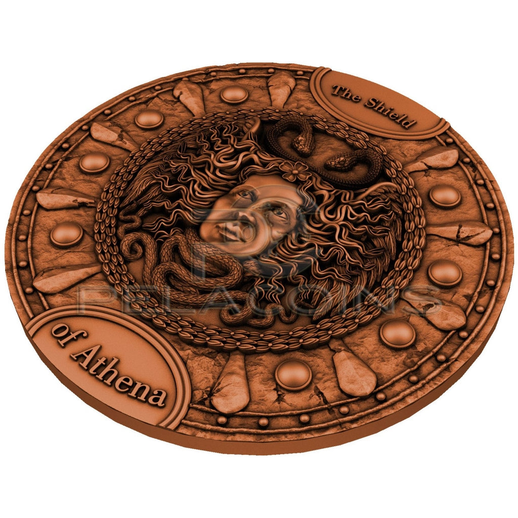 Niue 2022 5$ SHIELD OF ATHENA - Ag copper plating 2oz