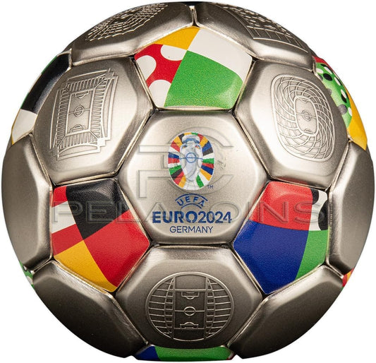 Solomon Islands 2024 10$ UEFA EURO SPHERICAL FOOTBALL 3oz Silver Coin