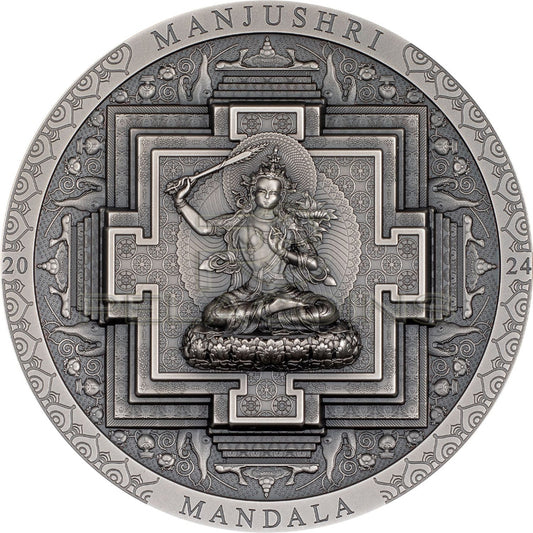 Mongolia 2024 2000 Togrog MANJUSHRI MANDALA Archeology Symbolism 3oz