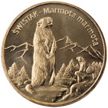 2 zł, Zwierzęta świata - Świstak (łac. Marmota marmota), 2006