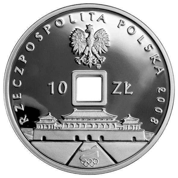 10 zł, Igrzyska XXIX Olimpiady - Pekin 2008, otwór kwadratowy, 2008